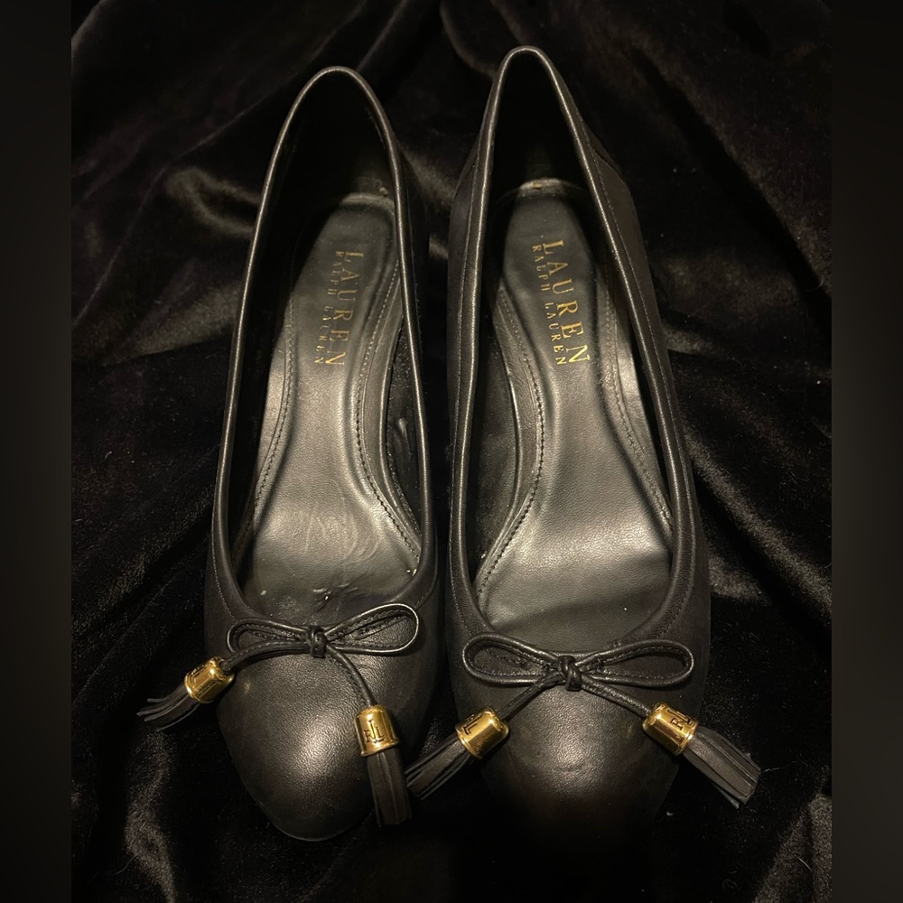Black Ralph Lauren wedge heels size 7.5